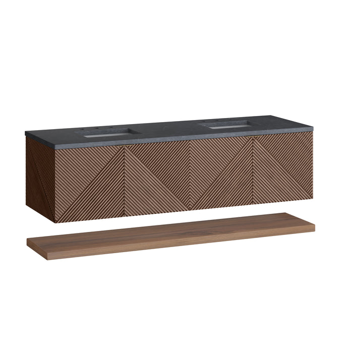 James Martin Marcello 72" Floating Double Bathroom Vanity, Chestnut