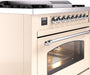 ILVE Nostalgie II 36" Dual Fuel Natural Gas Range, Antique White, Chrome Trim UP36FNMPAWC ILVE