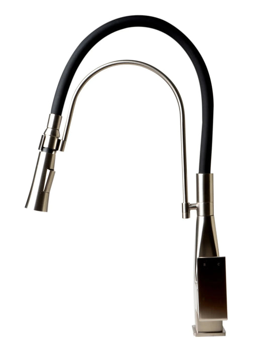 ALFI brand Square Kitchen Faucet with Black Rubber Stem ABKF3023