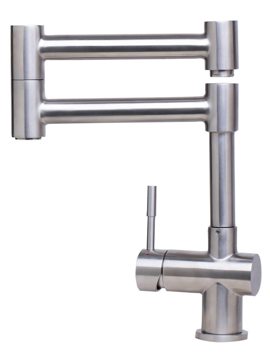 ALFI brand Modern Solid Stainless Steel Retractable Kitchen Faucet AB2038