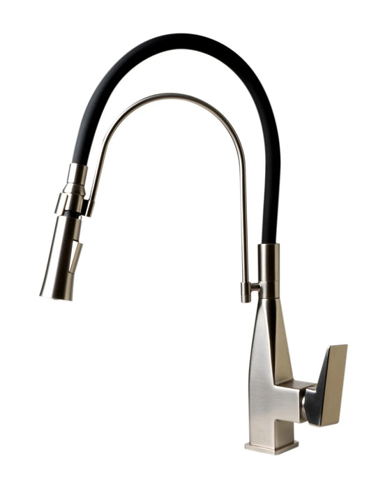 ALFI brand Square Kitchen Faucet with Black Rubber Stem ABKF3023