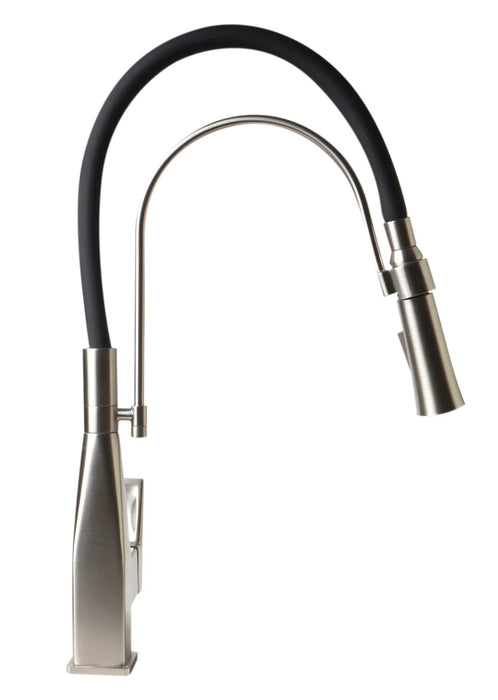 ALFI brand Square Kitchen Faucet with Black Rubber Stem ABKF3023
