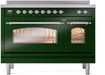 ILVE Nostalgie II 48" Electric Range, Emerald Green, Chrome Trim UPI486NMPEGC ILVE