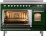 ILVE Nostalgie II 48" Electric Range, Emerald Green, Chrome Trim UPI486NMPEGC ILVE