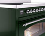 ILVE Nostalgie II 48" Electric Range, Emerald Green, Chrome Trim UPI486NMPEGC ILVE