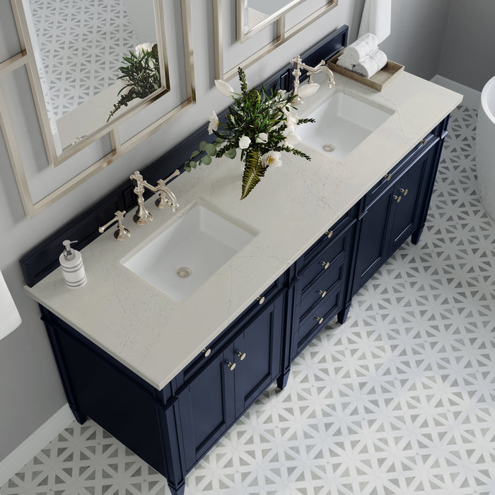 James Martin Brittany 72" Double Bathroom Vanity, Victory Blue