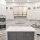 Barrel Shaped White Stainless Steel Custom Range Hoods with Brass Trim