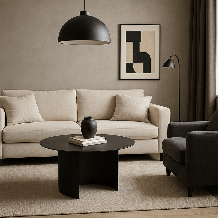 Industrial Round Low Side Metal Table/Minimal Design