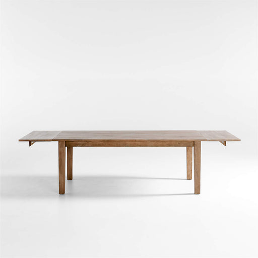 Exclusive Basque 82"-118" Weathered Light Brown Solid Wood Extendable Dining Table 134044 - Farmhouse Kitchen and Bath