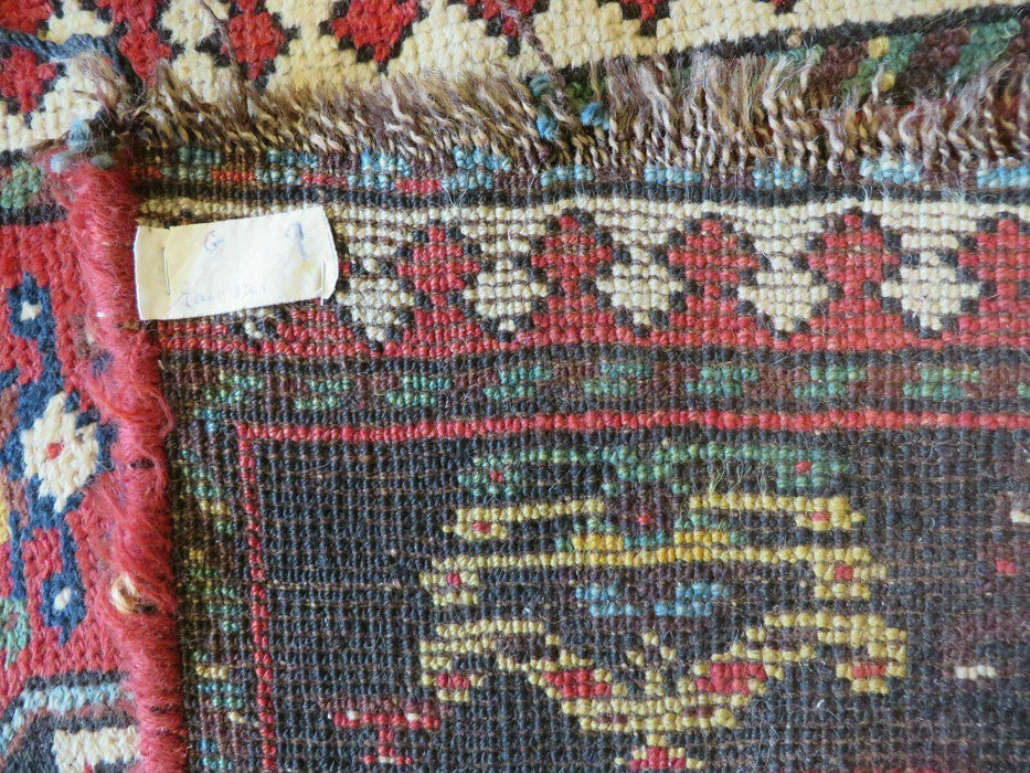 3' 3" X 10' Hand-Knotted Antique Handmade Caucasian Kazak Wool Runner Rug