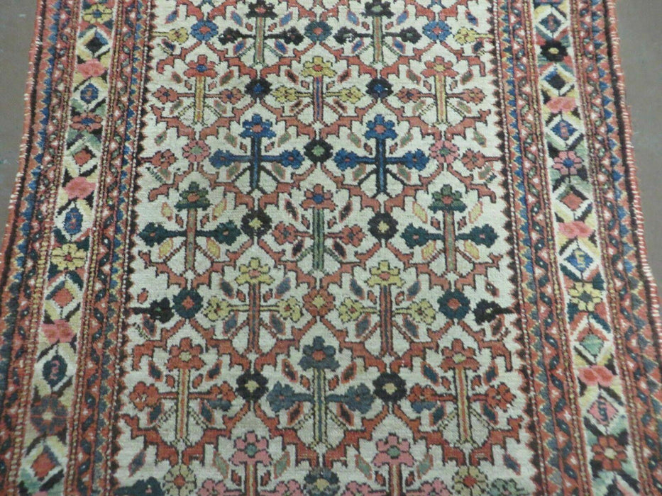 3' 3"X 10' Antique Handmade Caucasian Shirvan Wool Runner Rug Nice