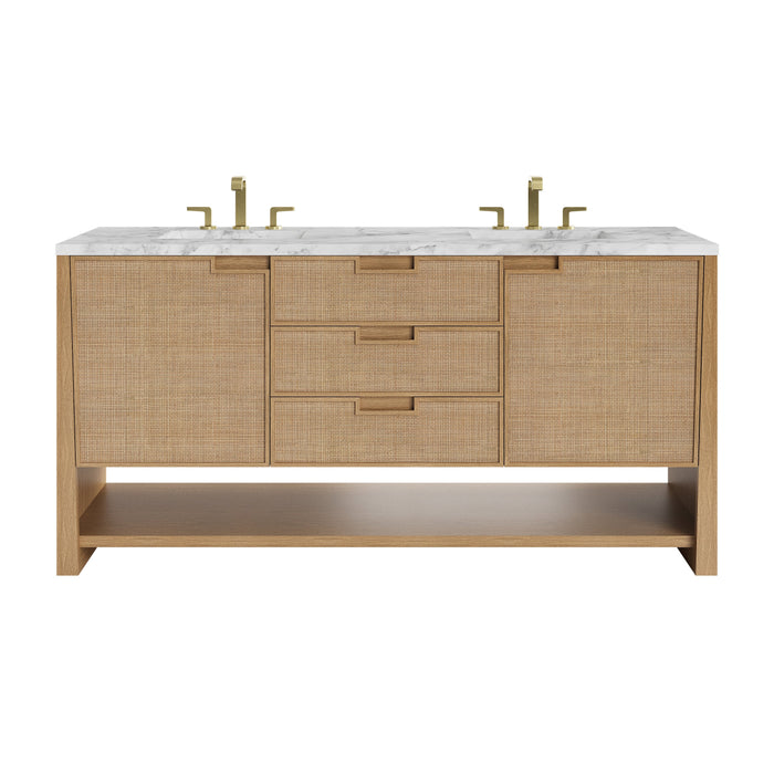 James Martin Solene 72" Double Bathroom Vanity, Seaside Oak