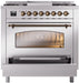 ILVE Nostalgie II 36" Dual Fuel Liquid Propane Range, Stainless Steel , Bronze Trim UP36FNMPSSBLP ILVE