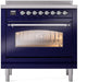 ILVE Nostalgie II 36 " Electric Range, Blue, Chrome Trim UPI366NMPMBC ILVE