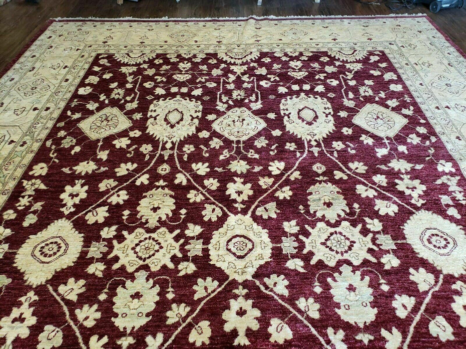 10' X 14' Vintage Handmade PESHAVAR CHOBI Pakistani Agra wool Carpet Nice