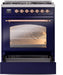 ILVE Nostalgie II 30" Dual Fuel Natural Gas Range, Blue, Copper Trim UP30NMPMBP ILVE