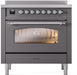 ILVE Nostalgie II 36 " Electric Range, Matte Graphite, Chrome Trim UPI366NMPMGC ILVE