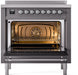 ILVE Nostalgie II 36 " Electric Range, Matte Graphite, Chrome Trim UPI366NMPMGC ILVE