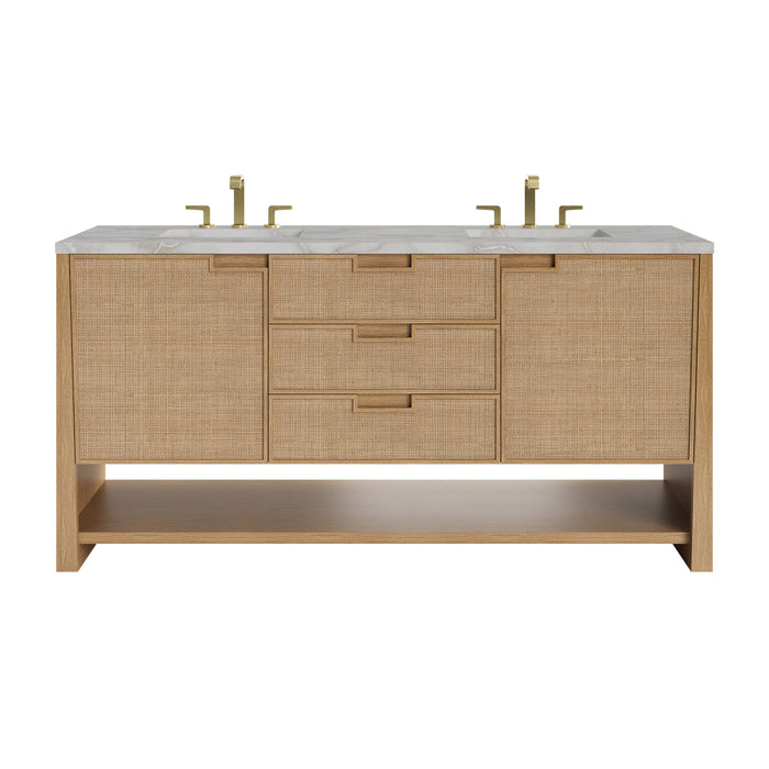 James Martin Solene 72" Double Bathroom Vanity, Seaside Oak