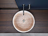 beige travertine vessel sink size (D)16" (H)6" SKU TMS02 bathroom view