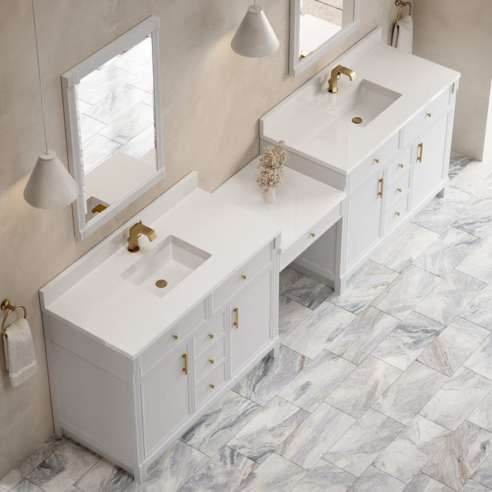 James Martin Bellshire 120" Single Bathroom Vanity, Bright White