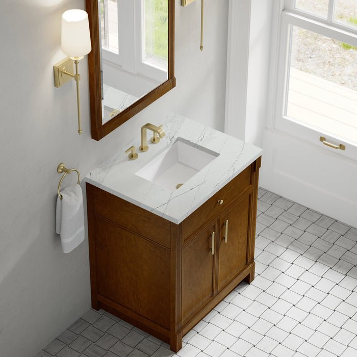 James Martin Bellshire 30" Single Bathroom Vanity, Honey Oak