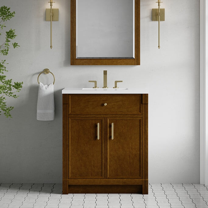 James Martin Bellshire 30" Single Bathroom Vanity, Honey Oak
