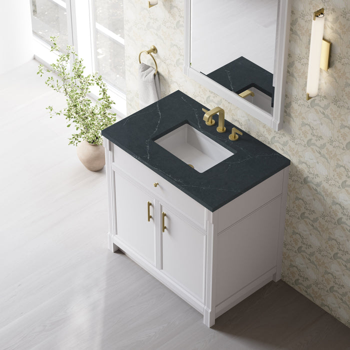 James Martin Bellshire 36" Single Bathroom Vanity, Bright White