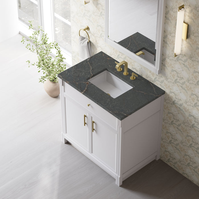 James Martin Bellshire 36" Single Bathroom Vanity, Bright White