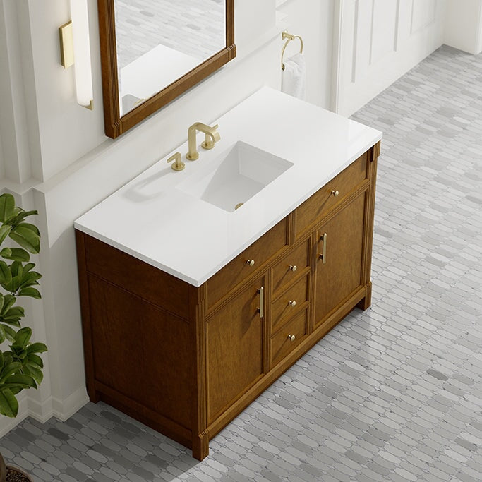 James Martin Bellshire 48" Single Bathroom Vanity, Honey Oak