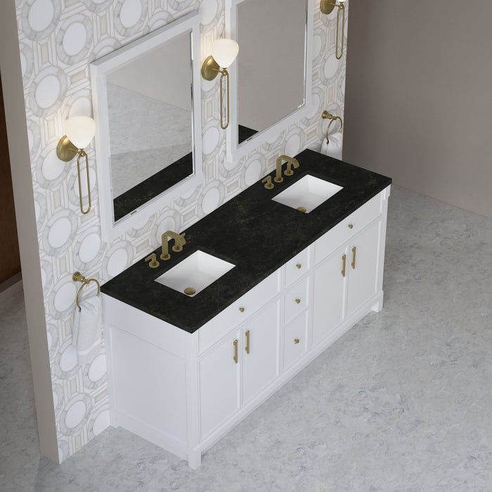 James Martin Bellshire 72" Double Bathroom Vanity, Bright White