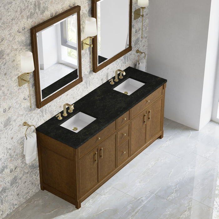 James Martin Bellshire 72" Double Bathroom Vanity, Honey Oak