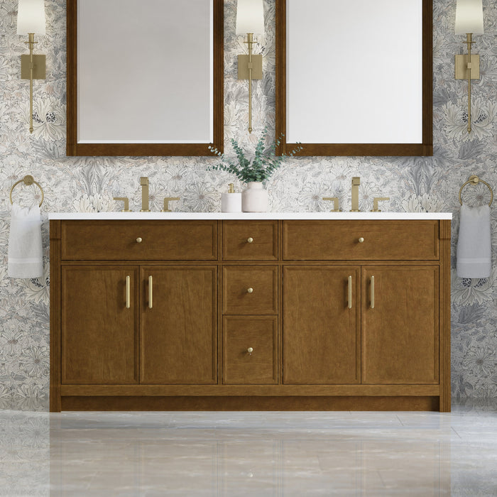 James Martin Bellshire 72" Double Bathroom Vanity, Honey Oak