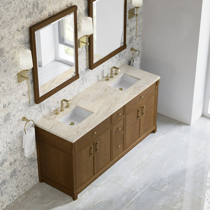James Martin Bellshire 72" Double Bathroom Vanity, Honey Oak