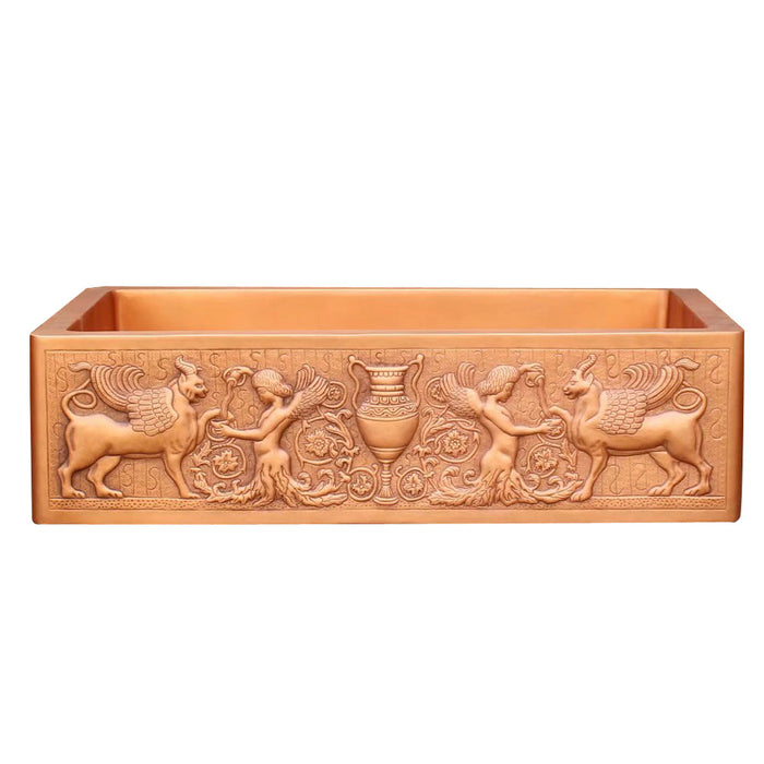 Akicon Custom Single Bowl Farmhouse Kitchen Copper Sink — AKS502-C