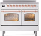 ILVE Nostalgie II 40" Electric Range, White, Copper Trim UPDI406NMPWHP ILVE