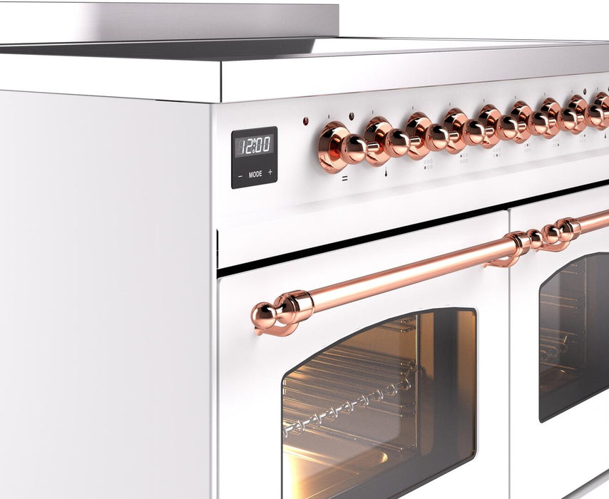 ILVE Nostalgie II 40" Electric Range, White, Copper Trim UPDI406NMPWHP ILVE