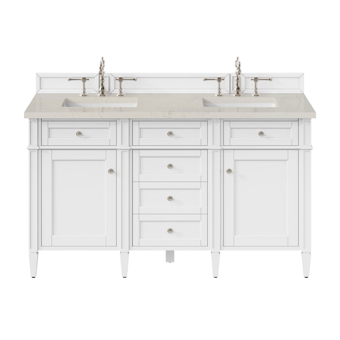James Martin Brittany 60" Double Bathroom Vanity, Bright White