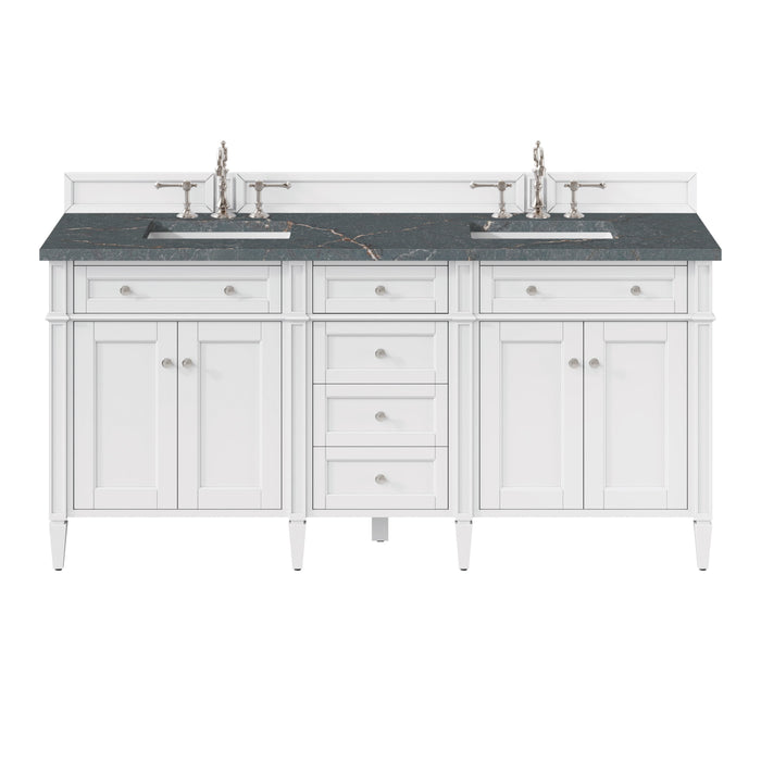 James Martin Brittany 72" Double Bathroom Vanity, Bright White