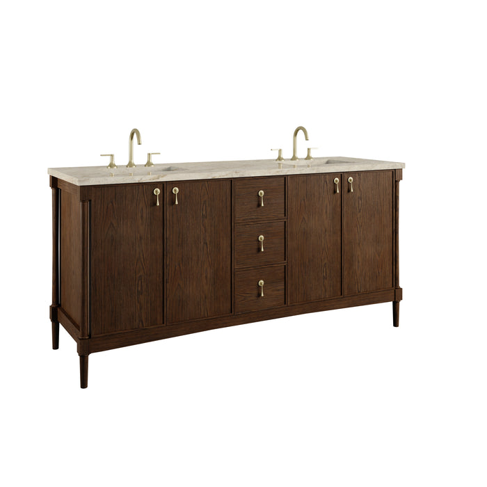 James Martin Kinnsden 72" Double Bathroom Vanity, Sable Oak