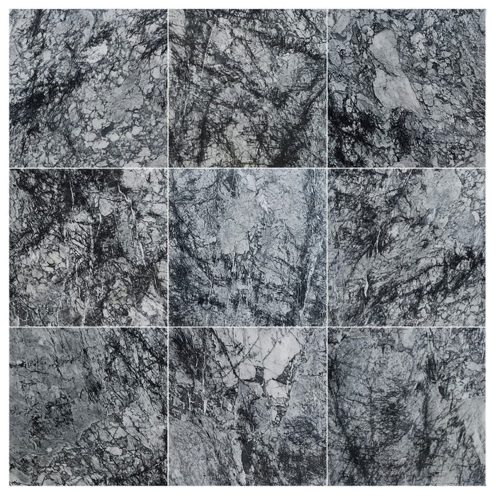 Black Cloud Exotic Marble Polished Floor and Wall Tile - Large Format - Livfloors Collection