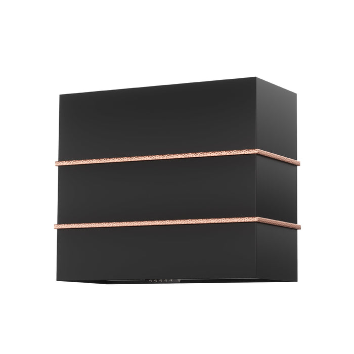 36" Center-Band Stainless Steel Range Hood with Copper Trim