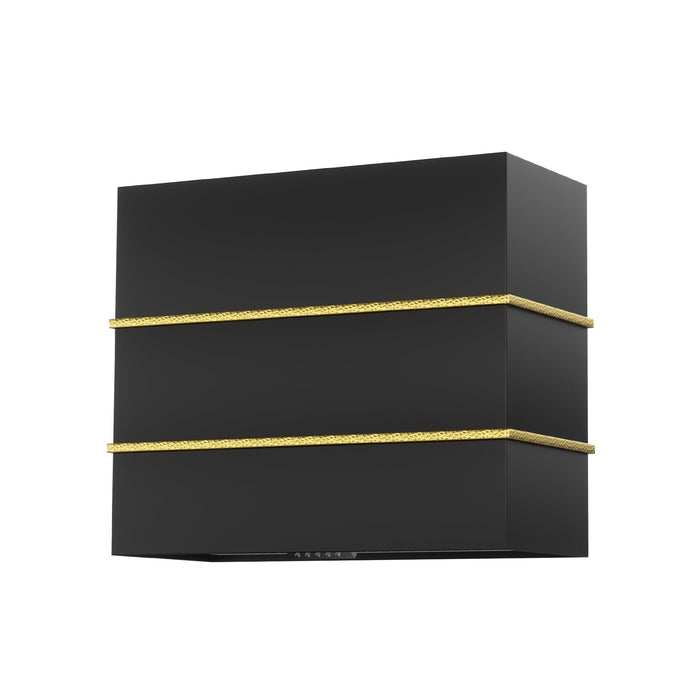 36" Center-Band Stainless Steel Range Hood with Copper Trim