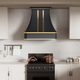 Black and Gold Matte Stainless Steel Custom Vent Hoods with Cut Off Edge