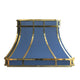 Blue Grey Stainless Steel Custom Range Hoods with Brass Bands