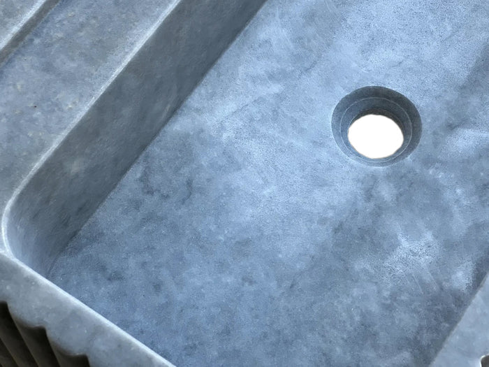 Bluestone Marble Wall-Mounted Bathroom Sink - Fluted 16x24x12