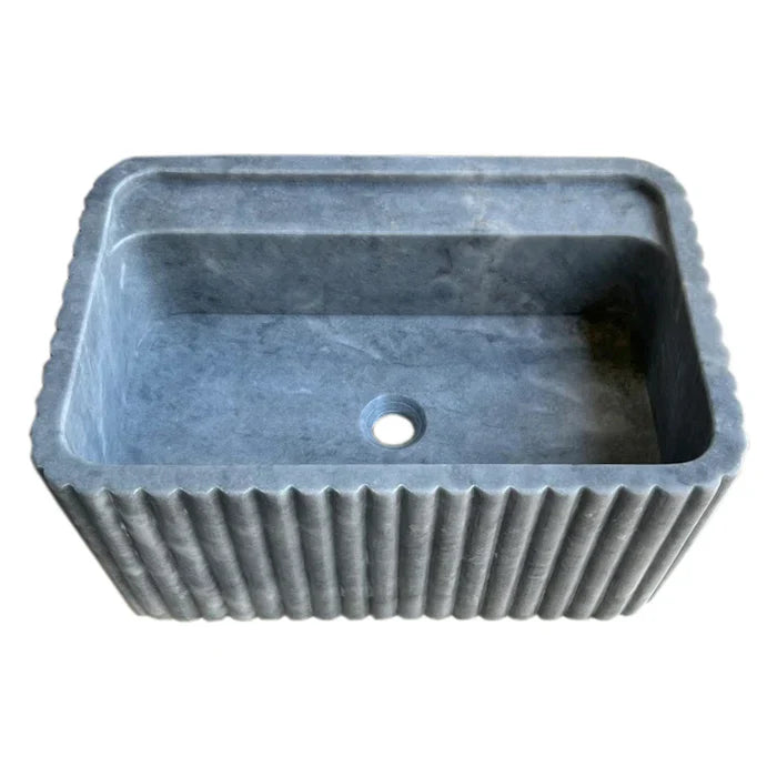 Bluestone Marble Wall-Mounted Bathroom Sink - Fluted 16x24x12
