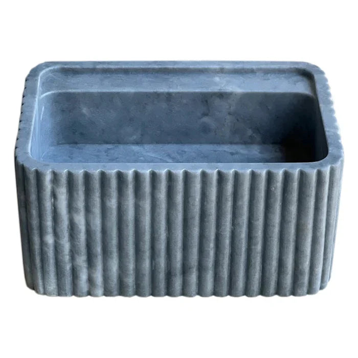 Bluestone Marble Wall-Mounted Bathroom Sink - Fluted 16x24x12