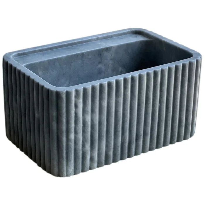 Bluestone Marble Wall-Mounted Bathroom Sink - Fluted 16x24x12