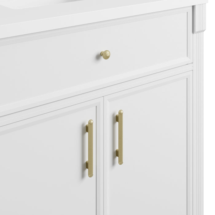 James Martin Bellshire 72" Double Bathroom Vanity, Bright White